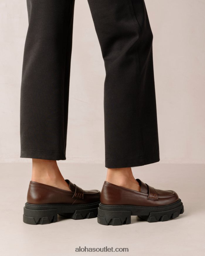 mulheres trailblazer - mocassins de couro marrom escuro Alohas 4P88ZX27 marrom café