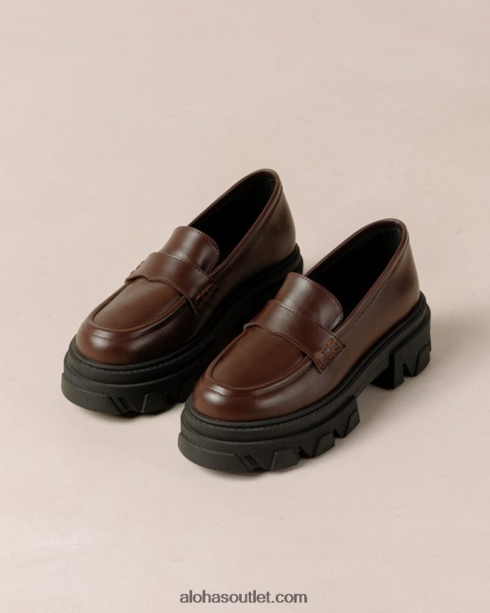 mulheres trailblazer - mocassins de couro marrom escuro Alohas 4P88ZX27 marrom café
