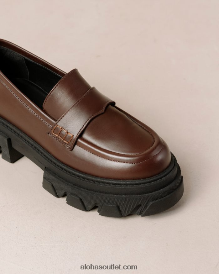 mulheres trailblazer - mocassins de couro marrom escuro Alohas 4P88ZX27 marrom café