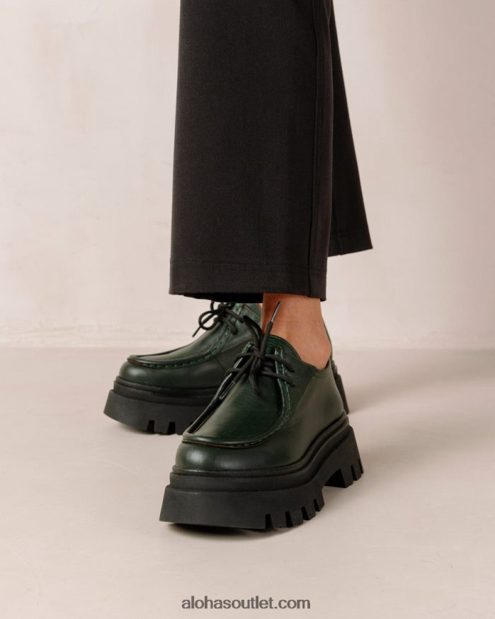 mulheres tycoon - mocassins de couro verde escuro Alohas 4P88ZX156 Jade verde