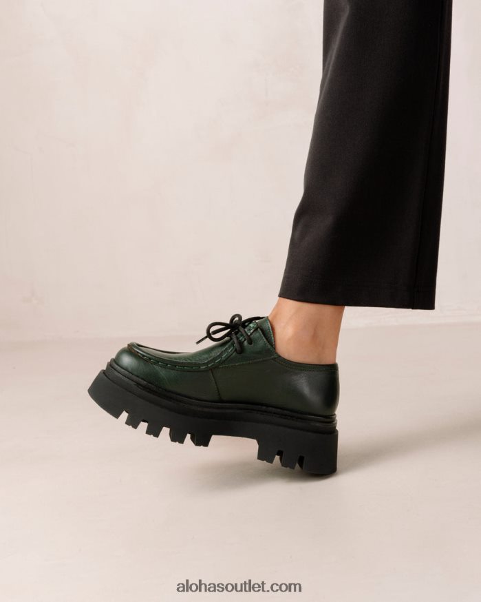 mulheres tycoon - mocassins de couro verde escuro Alohas 4P88ZX156 Jade verde