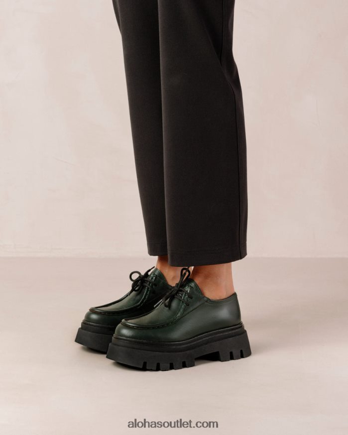 mulheres tycoon - mocassins de couro verde escuro Alohas 4P88ZX156 Jade verde