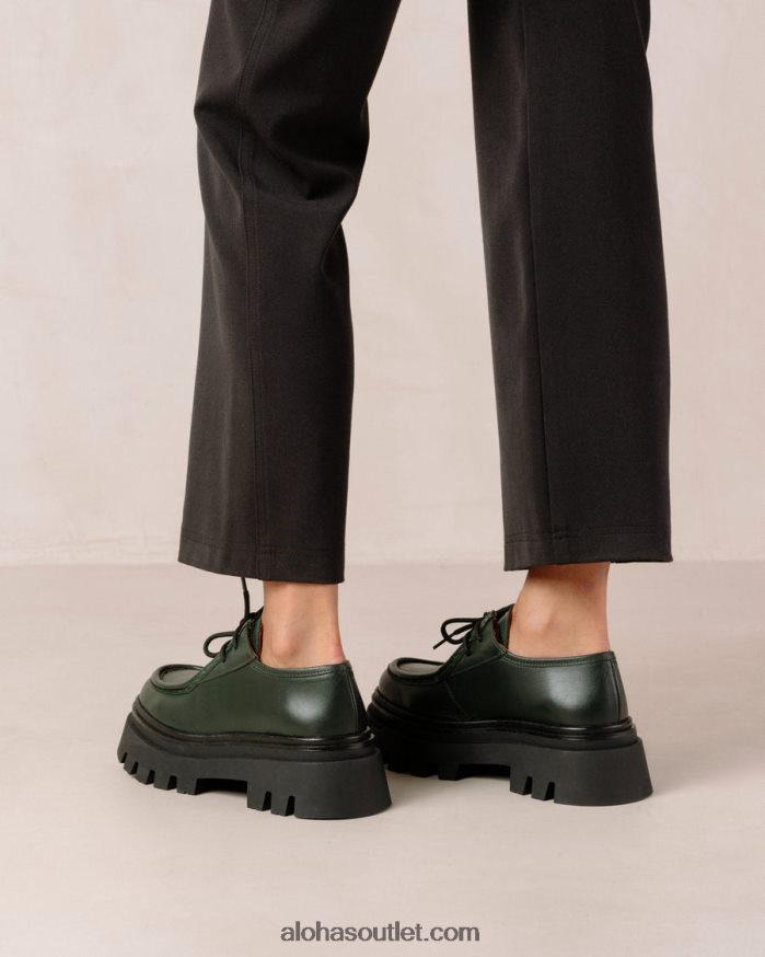 mulheres tycoon - mocassins de couro verde escuro Alohas 4P88ZX156 Jade verde