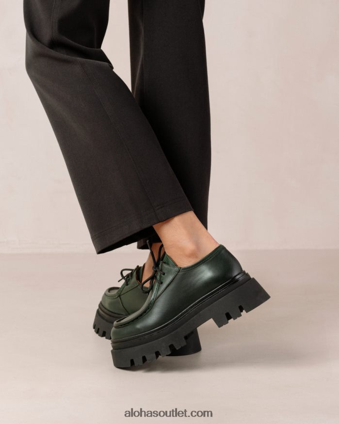 mulheres tycoon - mocassins de couro verde escuro Alohas 4P88ZX156 Jade verde