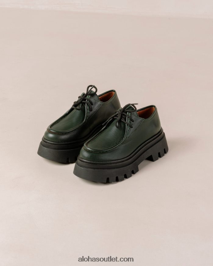 mulheres tycoon - mocassins de couro verde escuro Alohas 4P88ZX156 Jade verde