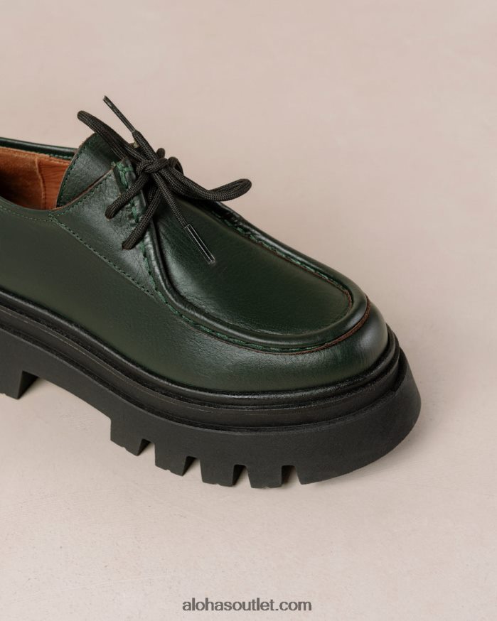 mulheres tycoon - mocassins de couro verde escuro Alohas 4P88ZX156 Jade verde