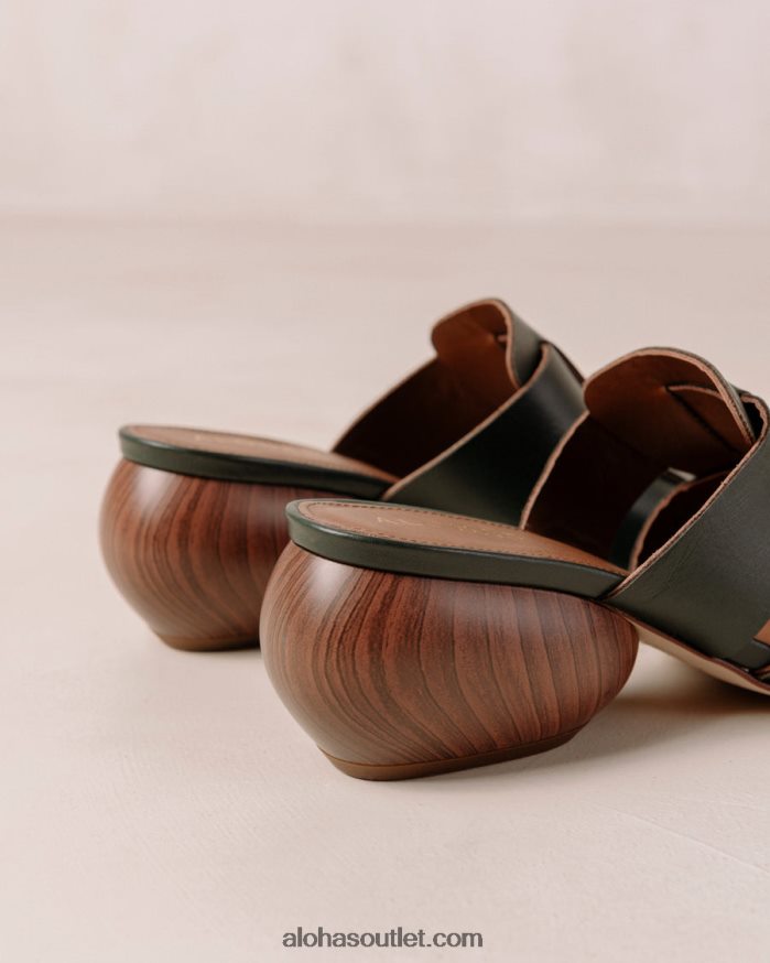 mulheres rubi - mules de couro trançado verde Alohas 4P88ZX382 Jade verde