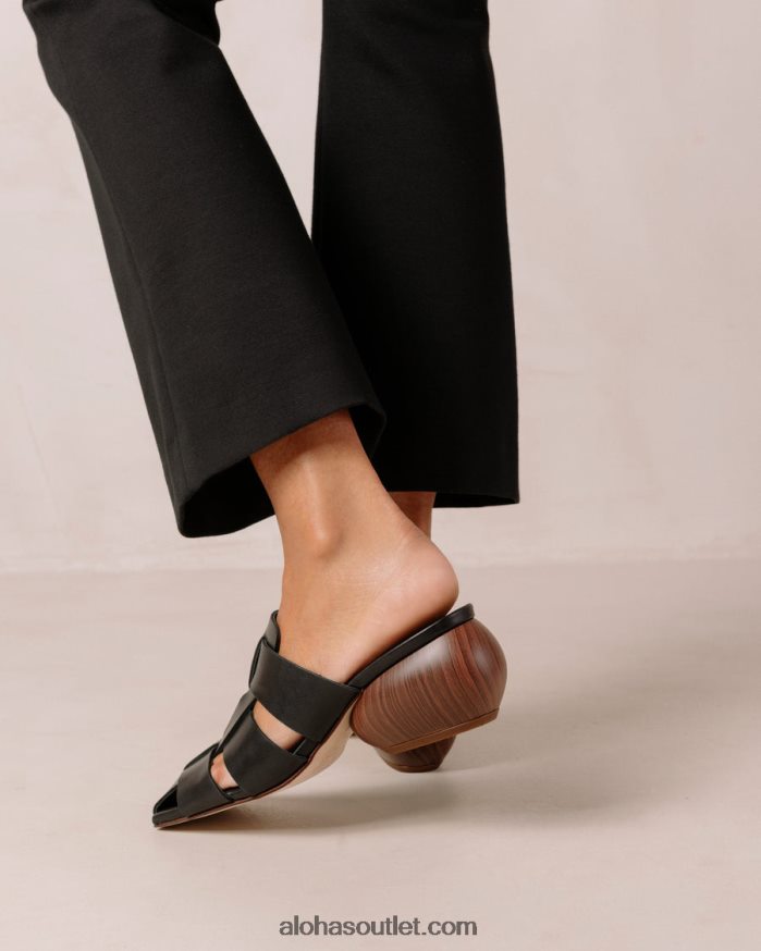 mulheres ruby - mule preto de couro trançado Alohas 4P88ZX380 preto