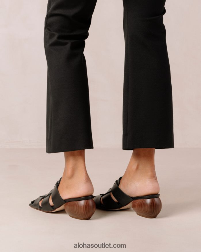 mulheres ruby - mule preto de couro trançado Alohas 4P88ZX380 preto