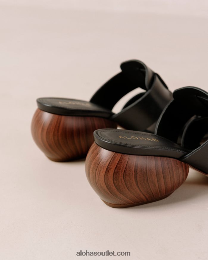 mulheres ruby - mule preto de couro trançado Alohas 4P88ZX380 preto