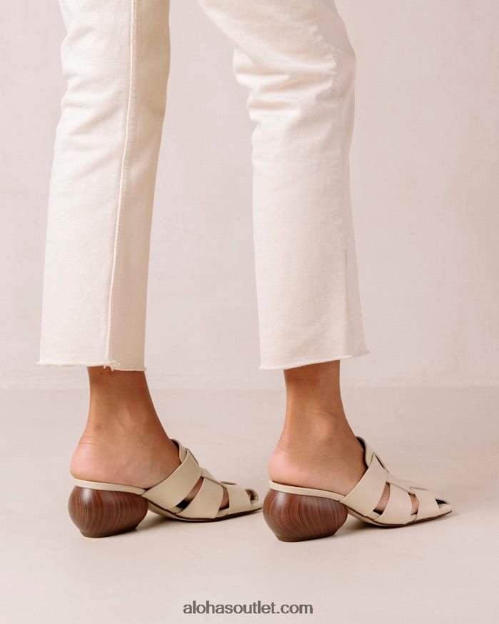 mulheres ruby - mules de couro trançado branco Alohas 4P88ZX381 creme