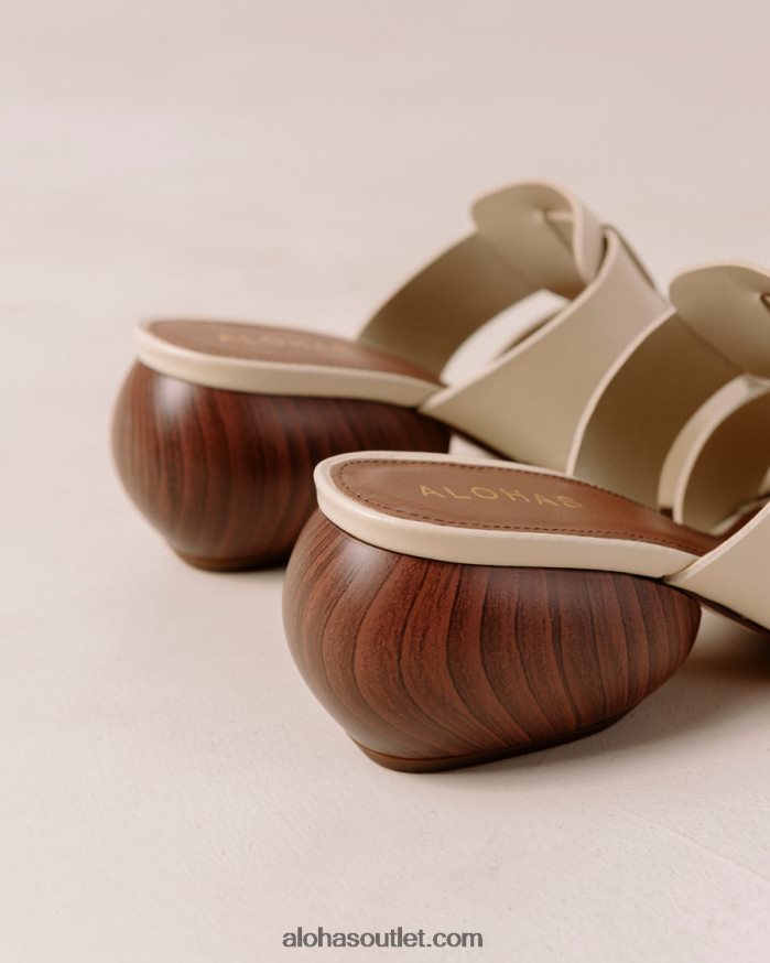 mulheres ruby - mules de couro trançado branco Alohas 4P88ZX381 creme