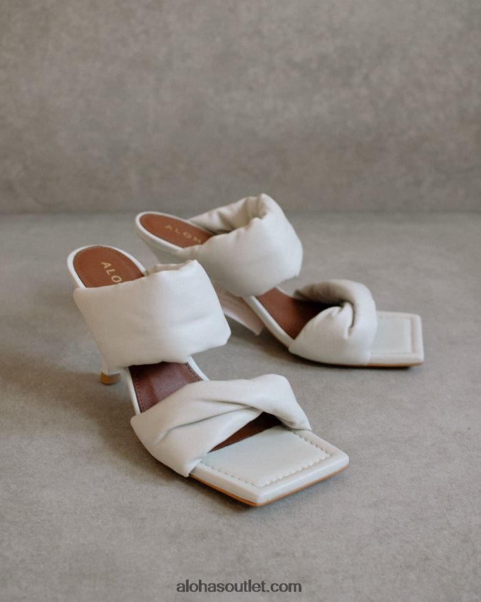 mulheres tira de torção - mules de couro off-white Alohas 4P88ZX276 off white