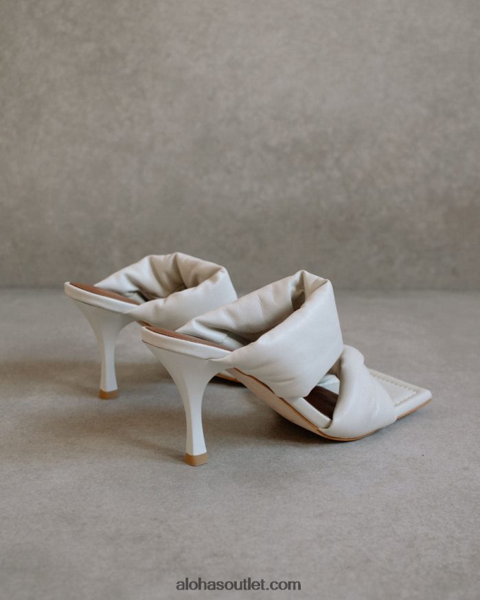mulheres tira de torção - mules de couro off-white Alohas 4P88ZX276 off white