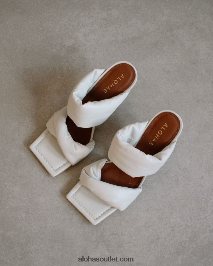 mulheres tira de torção - mules de couro off-white Alohas 4P88ZX276 off white