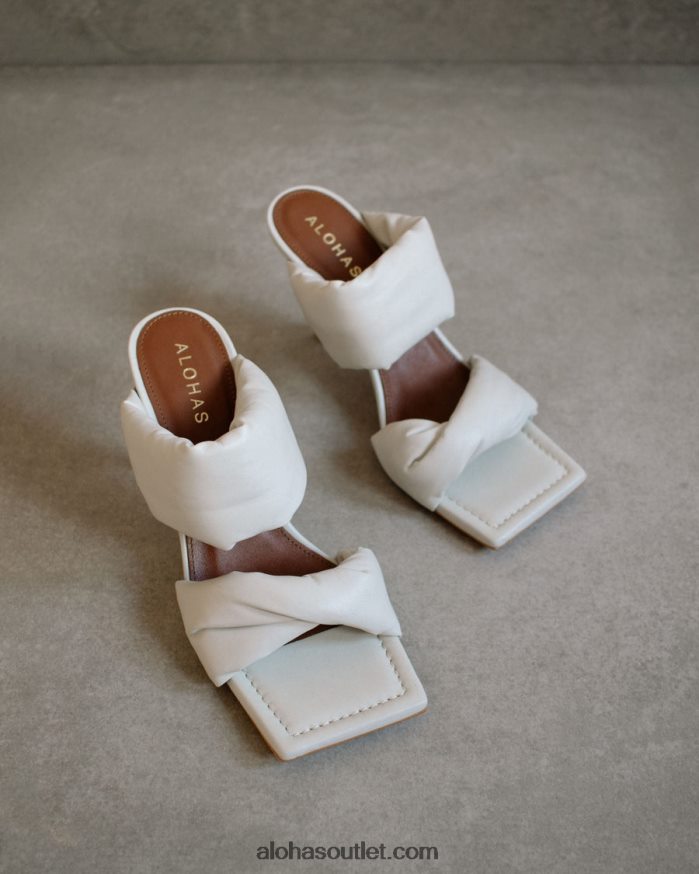 mulheres tira de torção - mules de couro off-white Alohas 4P88ZX276 off white