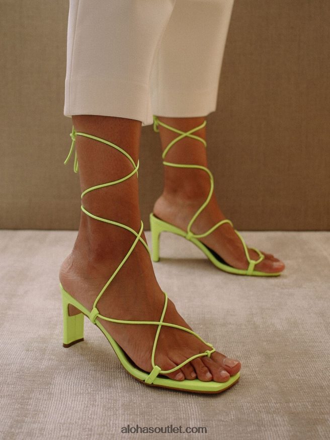 mulheres bellini - sandália de couro amarelo Alohas 4P88ZX300 Neon amarelo