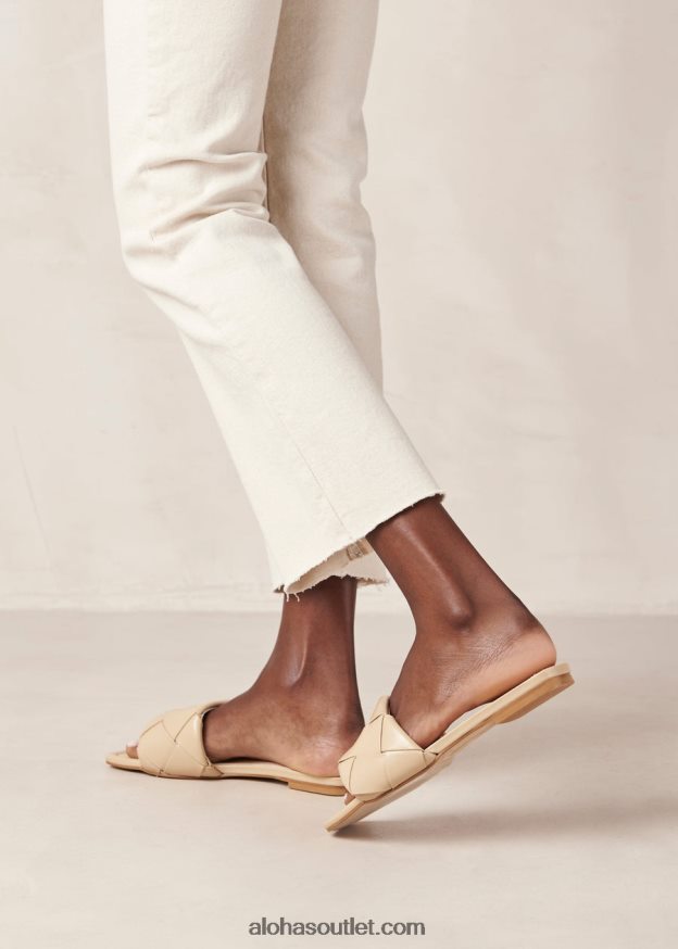mulheres claquettes woven - sandália bege de couro vegano Alohas 4P88ZX474 chai bege
