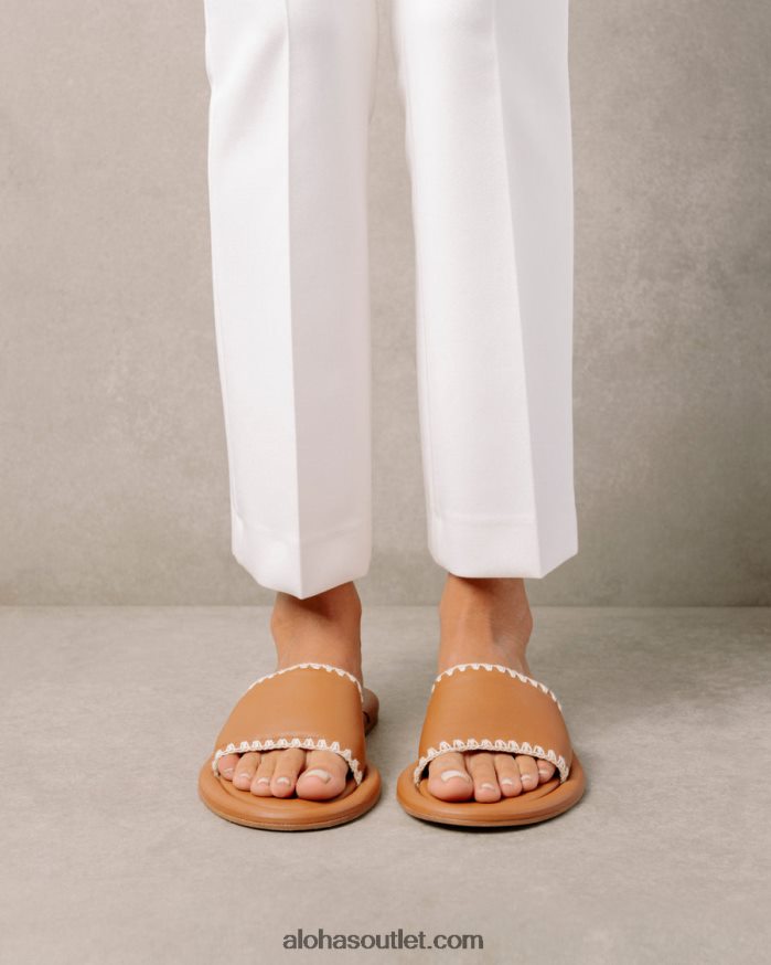 mulheres crochê malibu - sandália marrom de couro Alohas 4P88ZX545 crochê marrom marfim