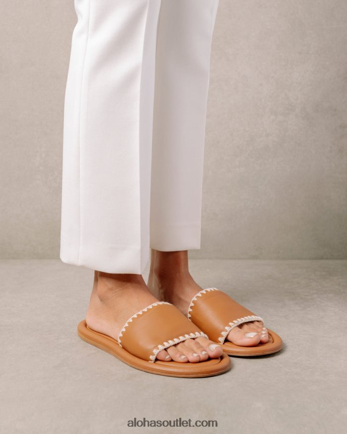 mulheres crochê malibu - sandália marrom de couro Alohas 4P88ZX545 crochê marrom marfim