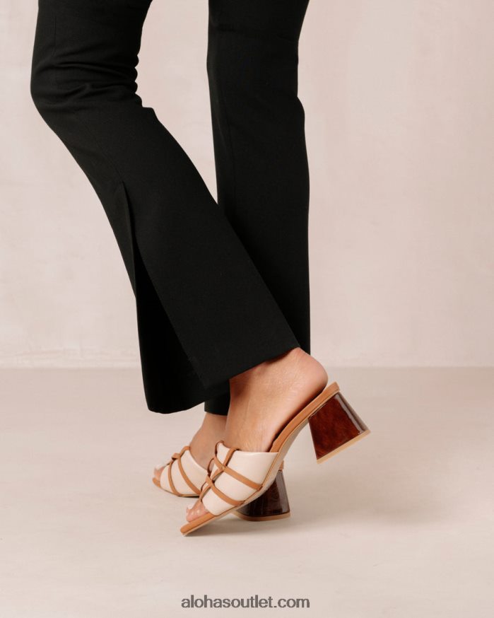 mulheres diorite - sandália de couro branco e marrom Alohas 4P88ZX397 camelo creme
