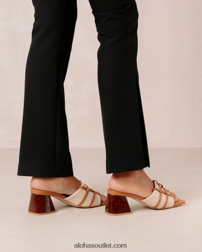 mulheres diorite - sandália de couro branco e marrom Alohas 4P88ZX397 camelo creme