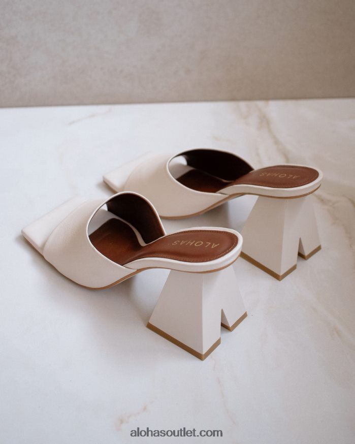 mulheres duna - sandálias de couro branco Alohas 4P88ZX489 off white