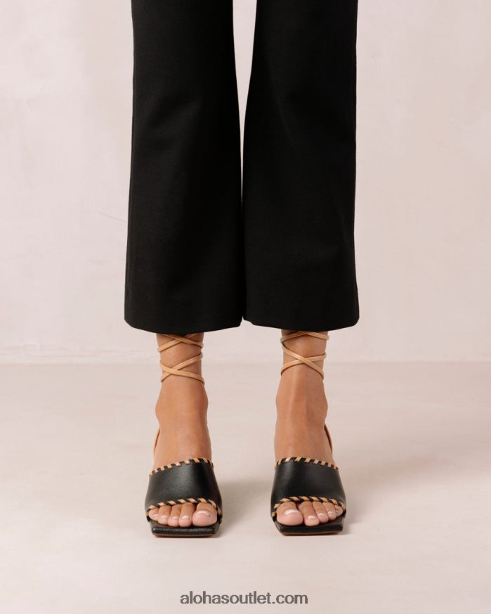 mulheres gatinho - sandália preta de couro Alohas 4P88ZX372 preto