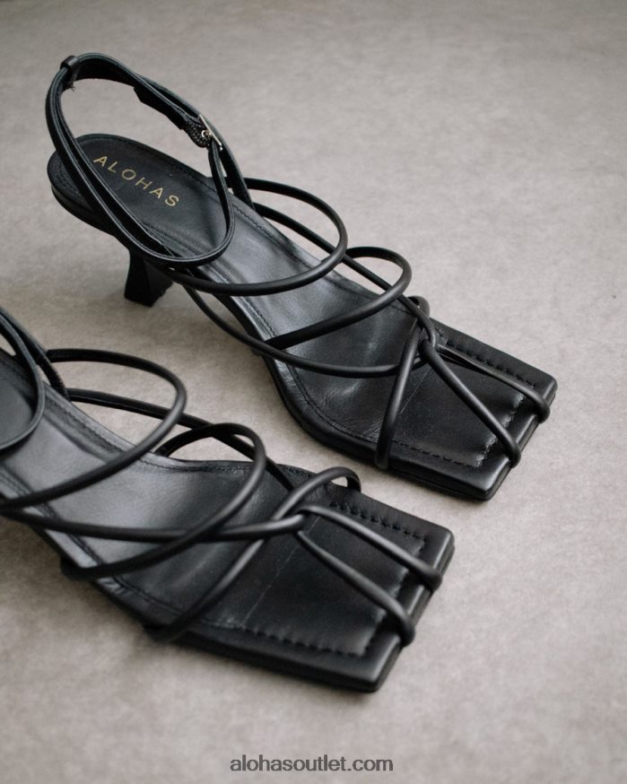 mulheres ginza - sandália preta de couro Alohas 4P88ZX591 preto