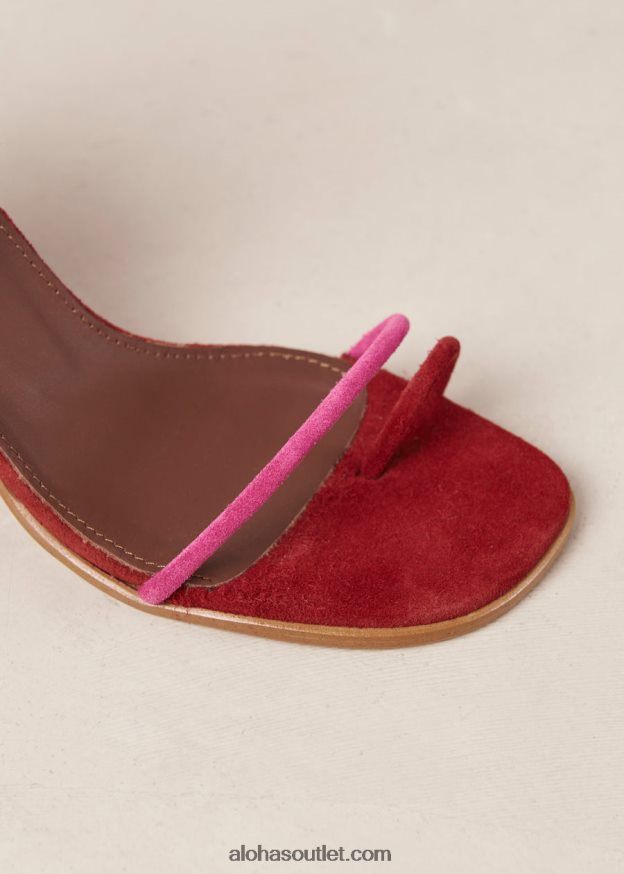mulheres grace - sandálias de camurça vermelha e rosa Alohas 4P88ZX23 batom vermelho magenta