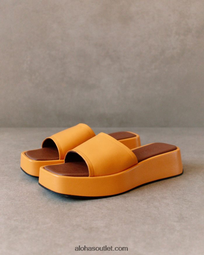 mulheres janice - sandália laranja de couro vegano Alohas 4P88ZX403 laranja picante
