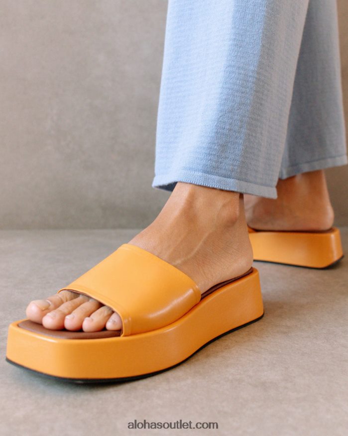 mulheres janice - sandália laranja de couro vegano Alohas 4P88ZX403 laranja picante