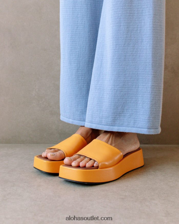 mulheres janice - sandália laranja de couro vegano Alohas 4P88ZX403 laranja picante