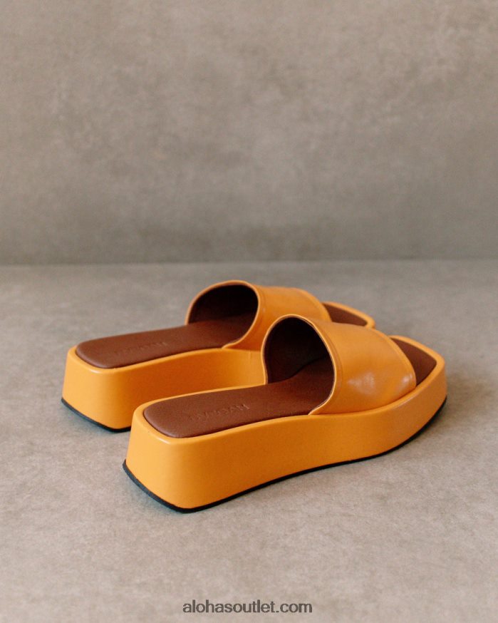 mulheres janice - sandália laranja de couro vegano Alohas 4P88ZX403 laranja picante