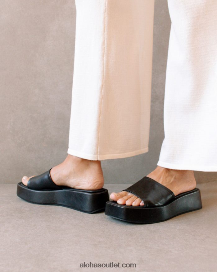 mulheres janice - sandália preta de couro vegano Alohas 4P88ZX404 preto