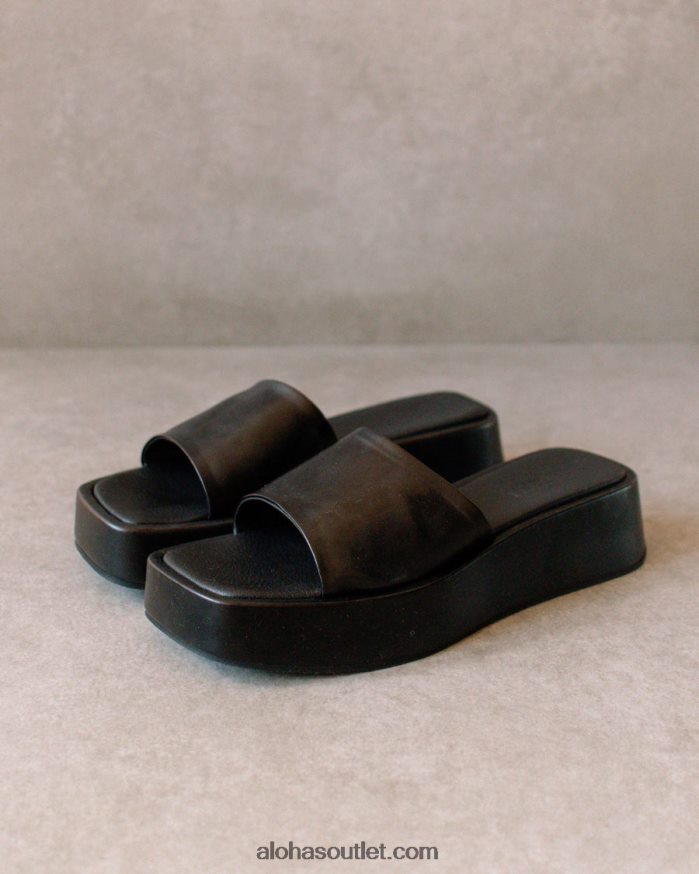 mulheres janice - sandália preta de couro vegano Alohas 4P88ZX404 preto