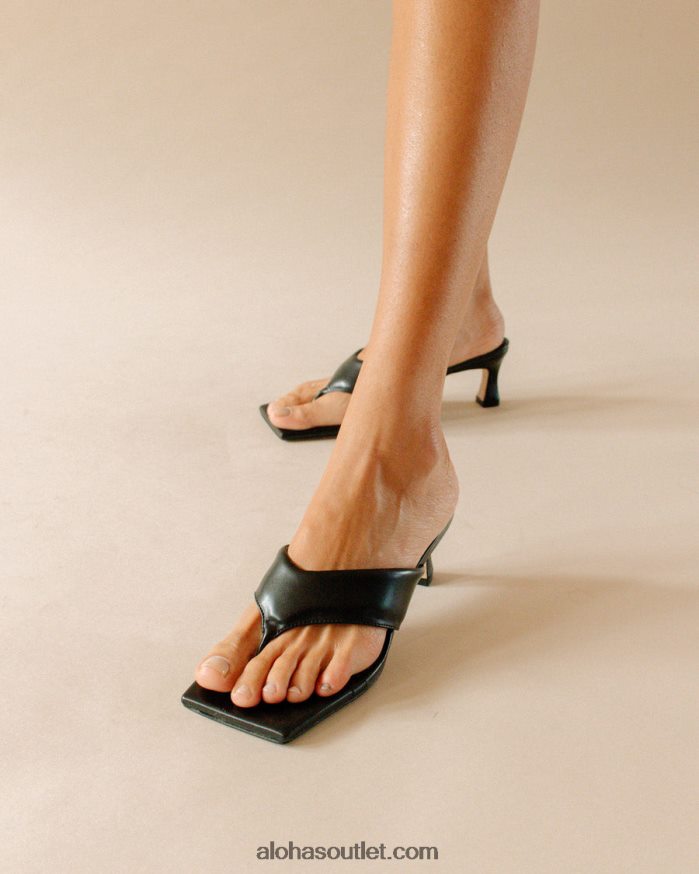 mulheres jolla - sandália preta de couro vegano Alohas 4P88ZX498 preto