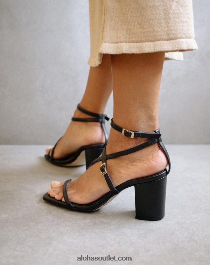 mulheres manhattan - sandália preta de couro Alohas 4P88ZX374 preto