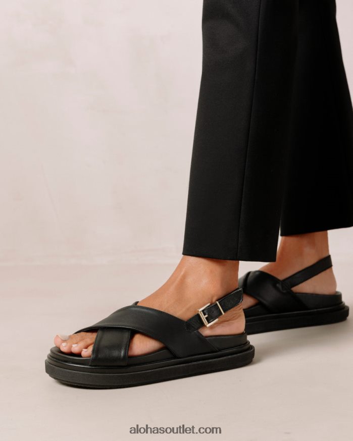 mulheres marshmallow - sandália total preta de couro Alohas 4P88ZX123 preto total