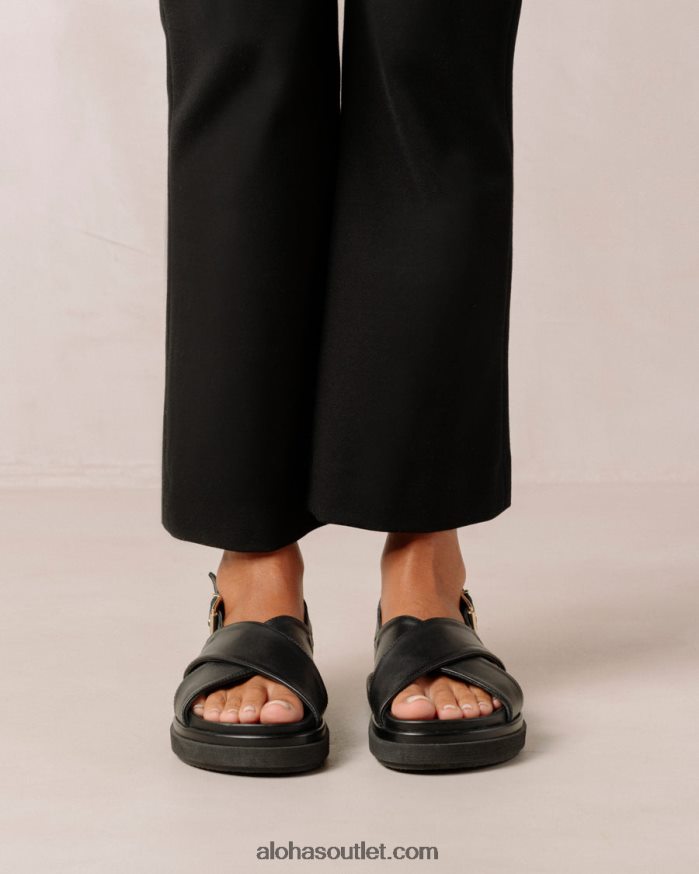 mulheres marshmallow - sandália total preta de couro Alohas 4P88ZX123 preto total