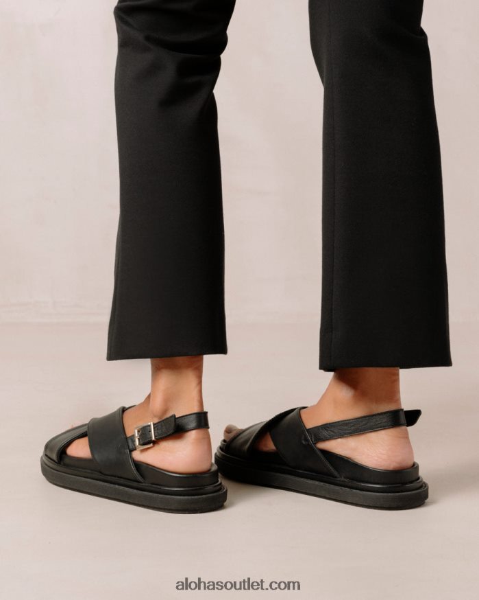 mulheres marshmallow - sandália total preta de couro Alohas 4P88ZX123 preto total