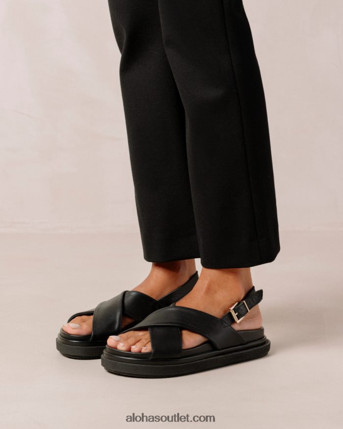 mulheres marshmallow - sandália total preta de couro Alohas 4P88ZX123 preto total