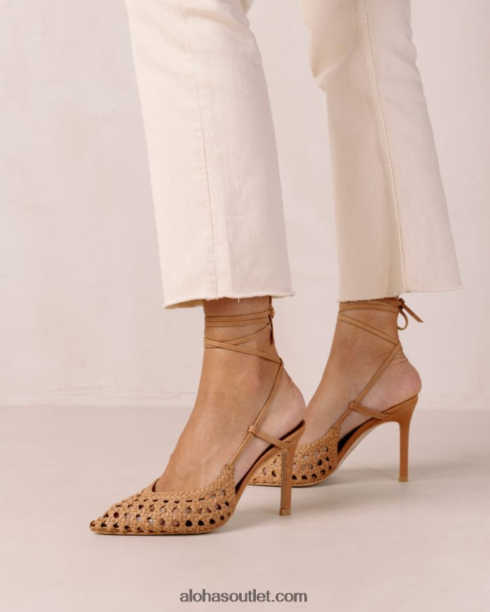 mulheres sandstorm - salto de couro marrom Alohas 4P88ZX407 camelo