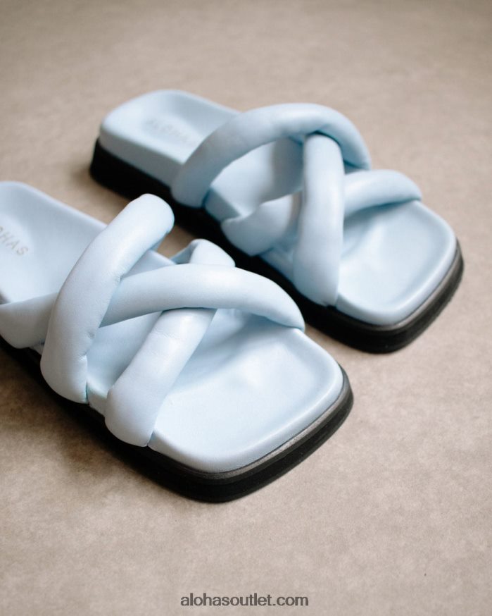 mulheres slip on cross - sandálias de couro azul Alohas 4P88ZX218 bebê azul