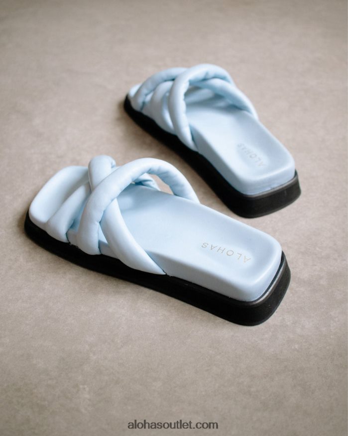 mulheres slip on cross - sandálias de couro azul Alohas 4P88ZX218 bebê azul
