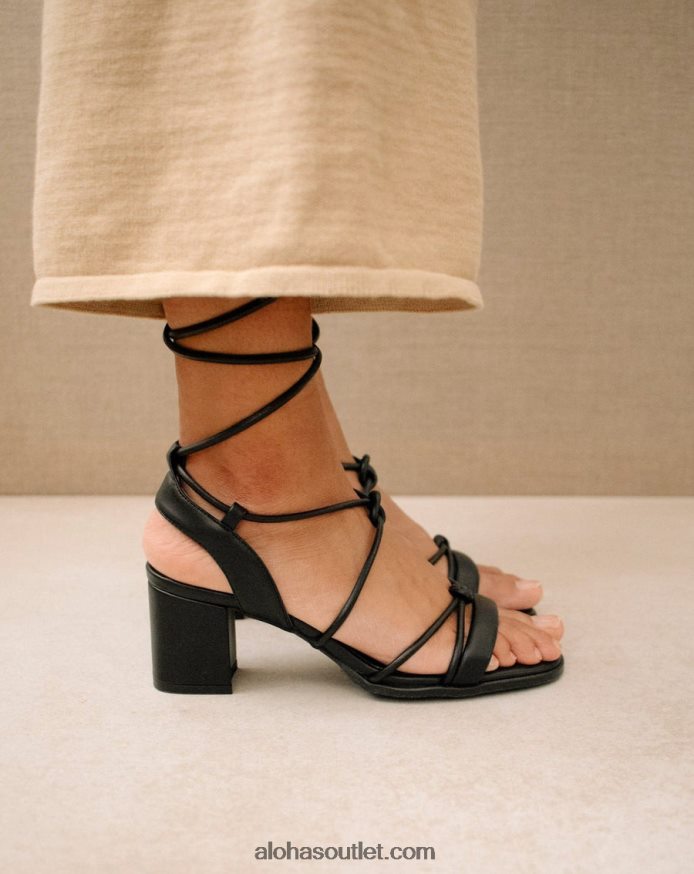 mulheres sophie - sandália preta de couro vegano Alohas 4P88ZX179 preto