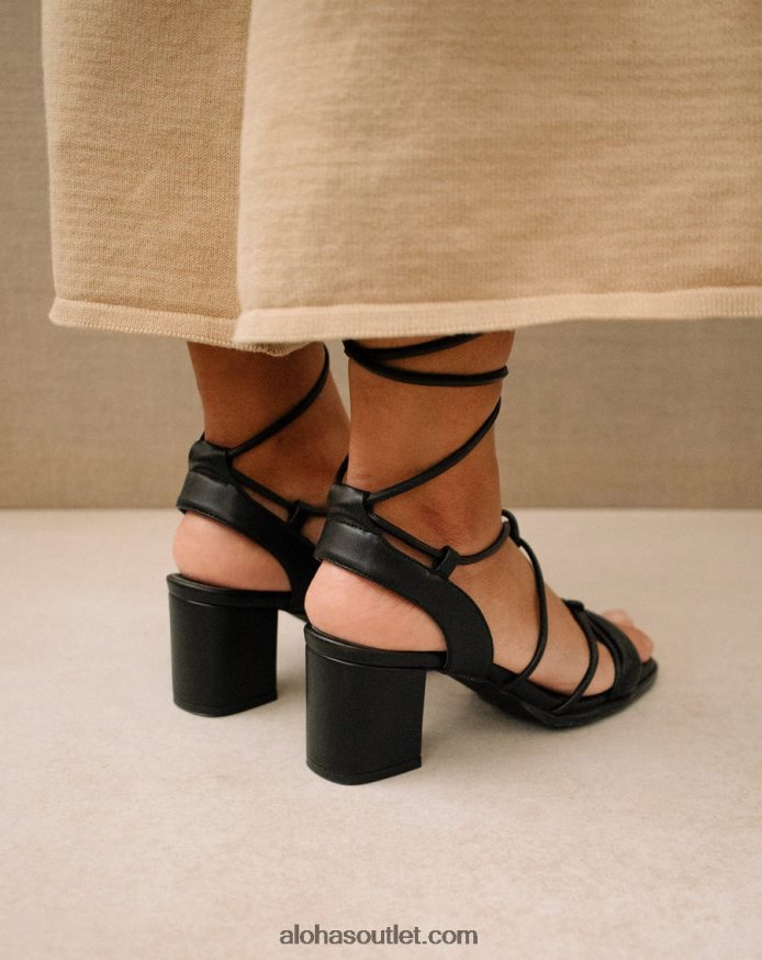mulheres sophie - sandália preta de couro vegano Alohas 4P88ZX179 preto