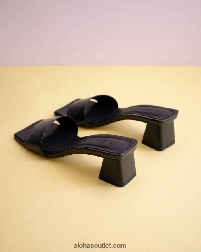 mulheres squared - sandália preta de couro vegano Alohas 4P88ZX365 preto