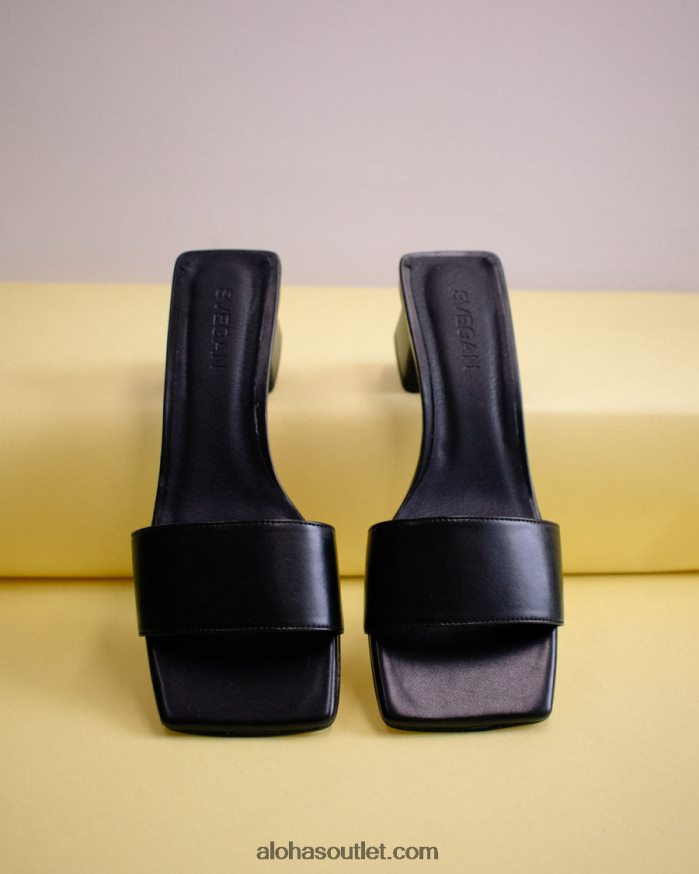 mulheres squared - sandália preta de couro vegano Alohas 4P88ZX365 preto