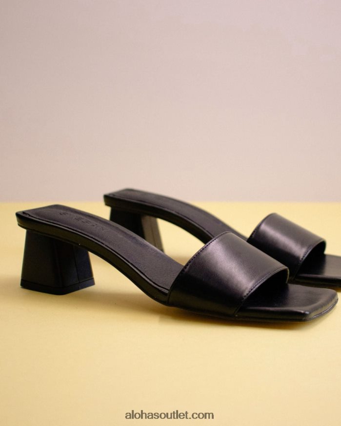 mulheres squared - sandália preta de couro vegano Alohas 4P88ZX365 preto